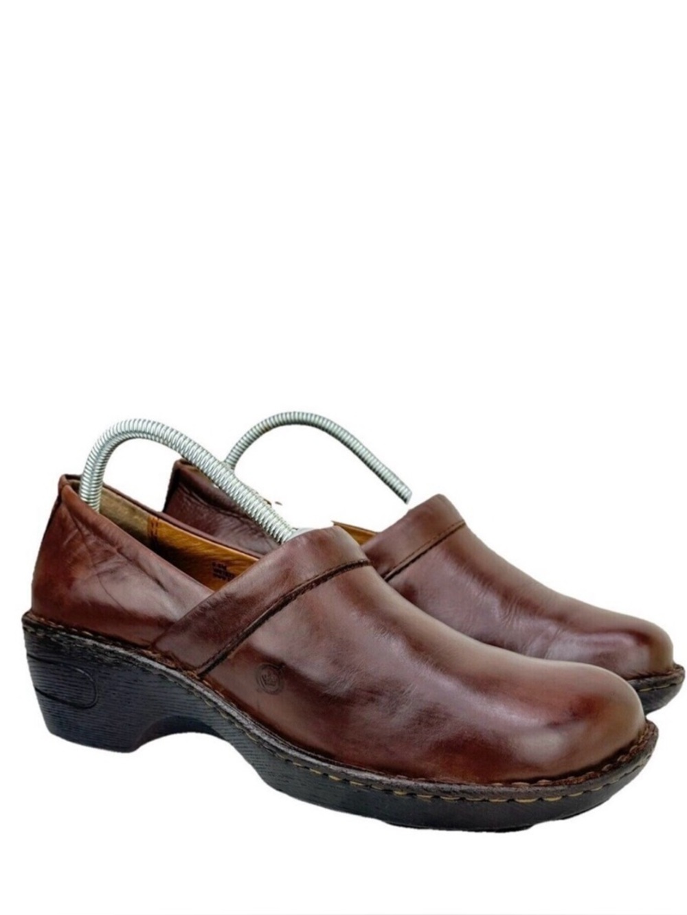 Born Leather Clogs Sz 9.5 Brown “Toby" Slip On Mules Comfort Women’s